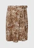 Brown Leopard Print Jersey Mini Wrap Skirt - Size 8 Image 5