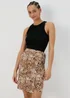 Brown Leopard Print Jersey Mini Wrap Skirt - Size 8 Image 4