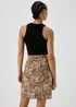 Brown Leopard Print Jersey Mini Wrap Skirt - Size 8 Image 2