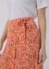 Orange Ditsy Print Jersey Mini Wrap Skirt - Size 8 Image 3