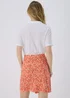 Orange Ditsy Print Jersey Mini Wrap Skirt - Size 8 Image 2