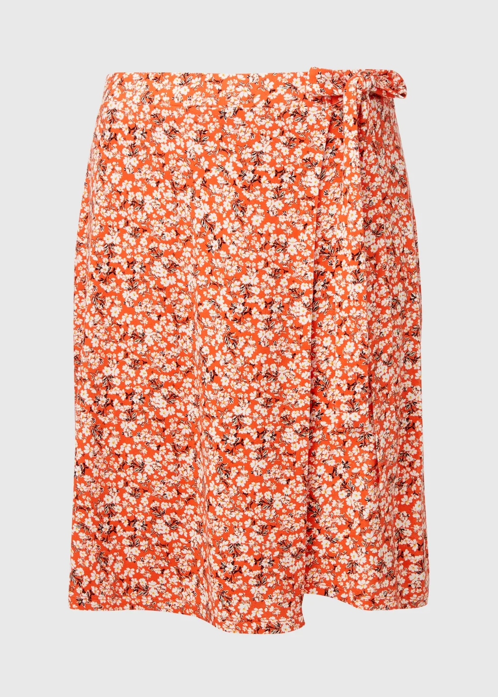 Orange Ditsy Print Jersey Mini Wrap Skirt - Size 8 Image 5