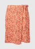 Orange Ditsy Print Jersey Mini Wrap Skirt - Size 8 Image 5