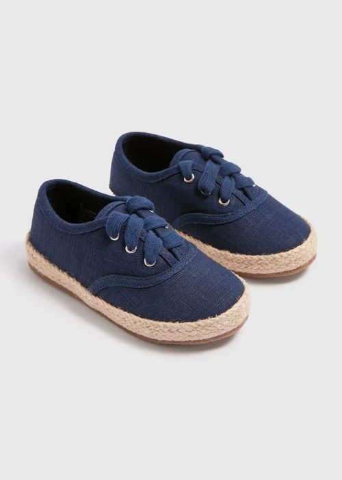 Boys Navy Espadrille Trainers (Younger 4-9) - 6 Infant Image 1