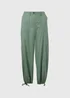 Green Poplin Crop Trousers - Size 8 Image 5