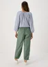 Green Poplin Crop Trousers - Size 8 Image 2