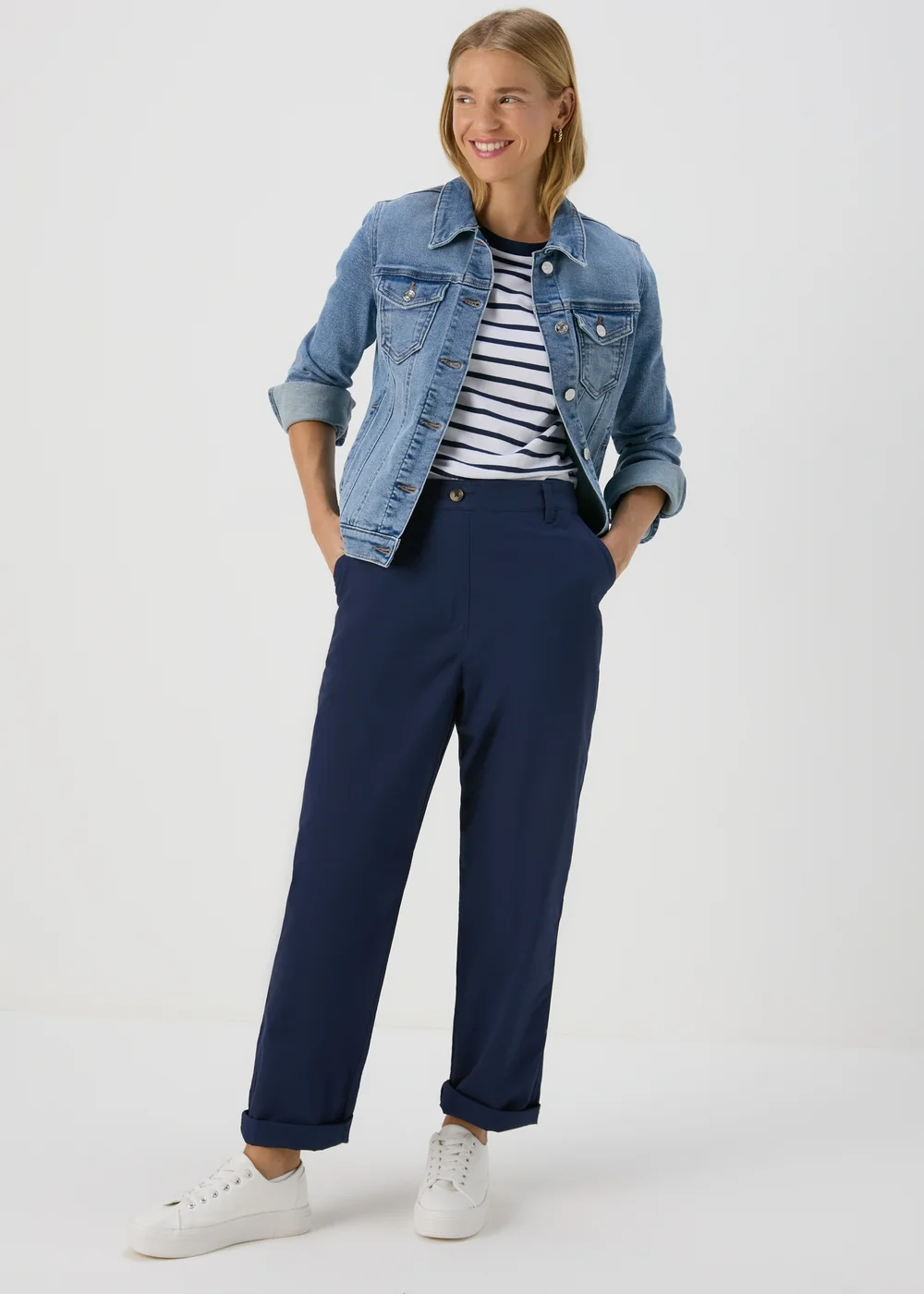 Navy Chino Trousers - 8 Image 4
