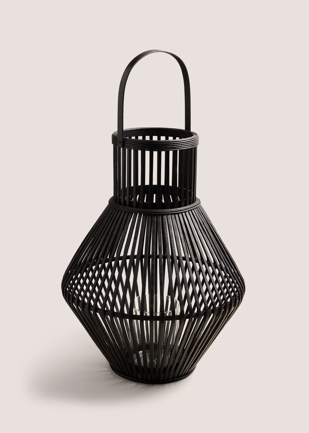 Black Rattan Lantern (70cm x 34cm x 34cm) Image 1
