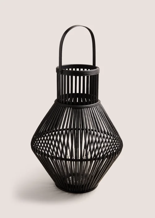 Black Rattan Lantern (70cm x 34cm x 34cm) Image 1