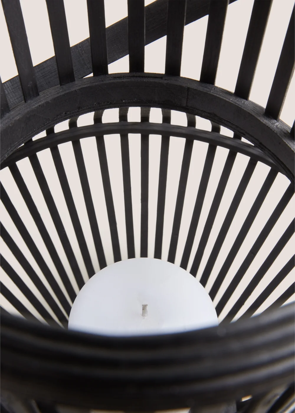 Black Rattan Lantern (70cm x 34cm x 34cm) Image 2