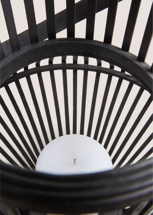 Black Rattan Lantern (70cm x 34cm x 34cm) Image 2