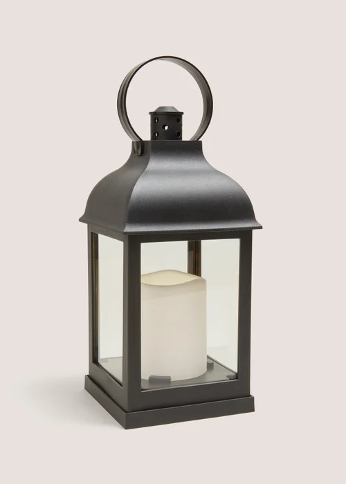 Black Mini Plastic Lantern (22cm x 10cm x 10cm) Image 1