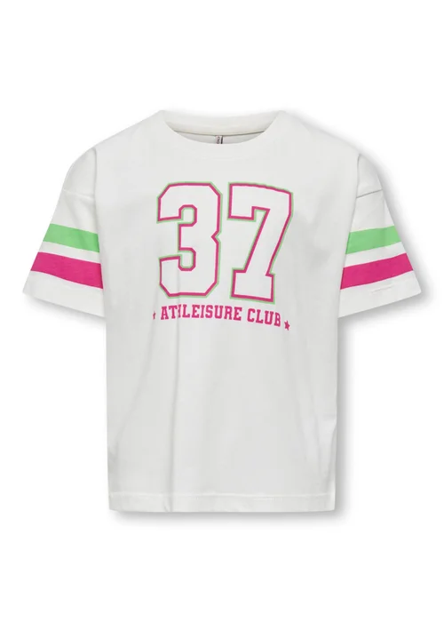 ONLY Girls White 37 Logo T-Shirt (5-14yrs) - 5-6 Yrs Image 2