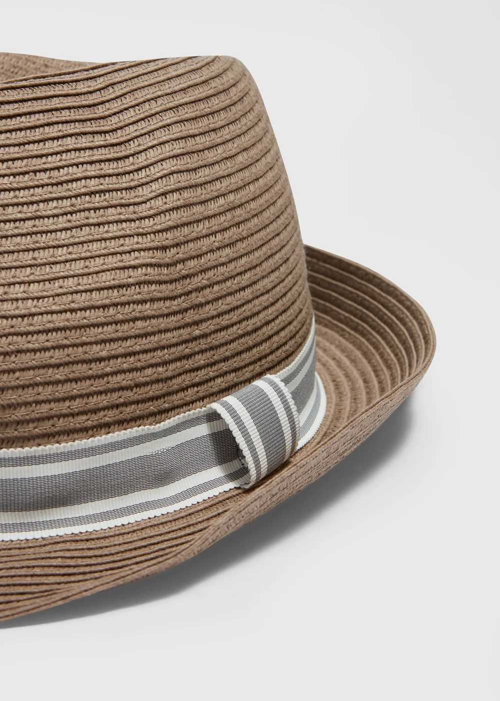 Brown Straw Trilby Hat - S/M Image 2