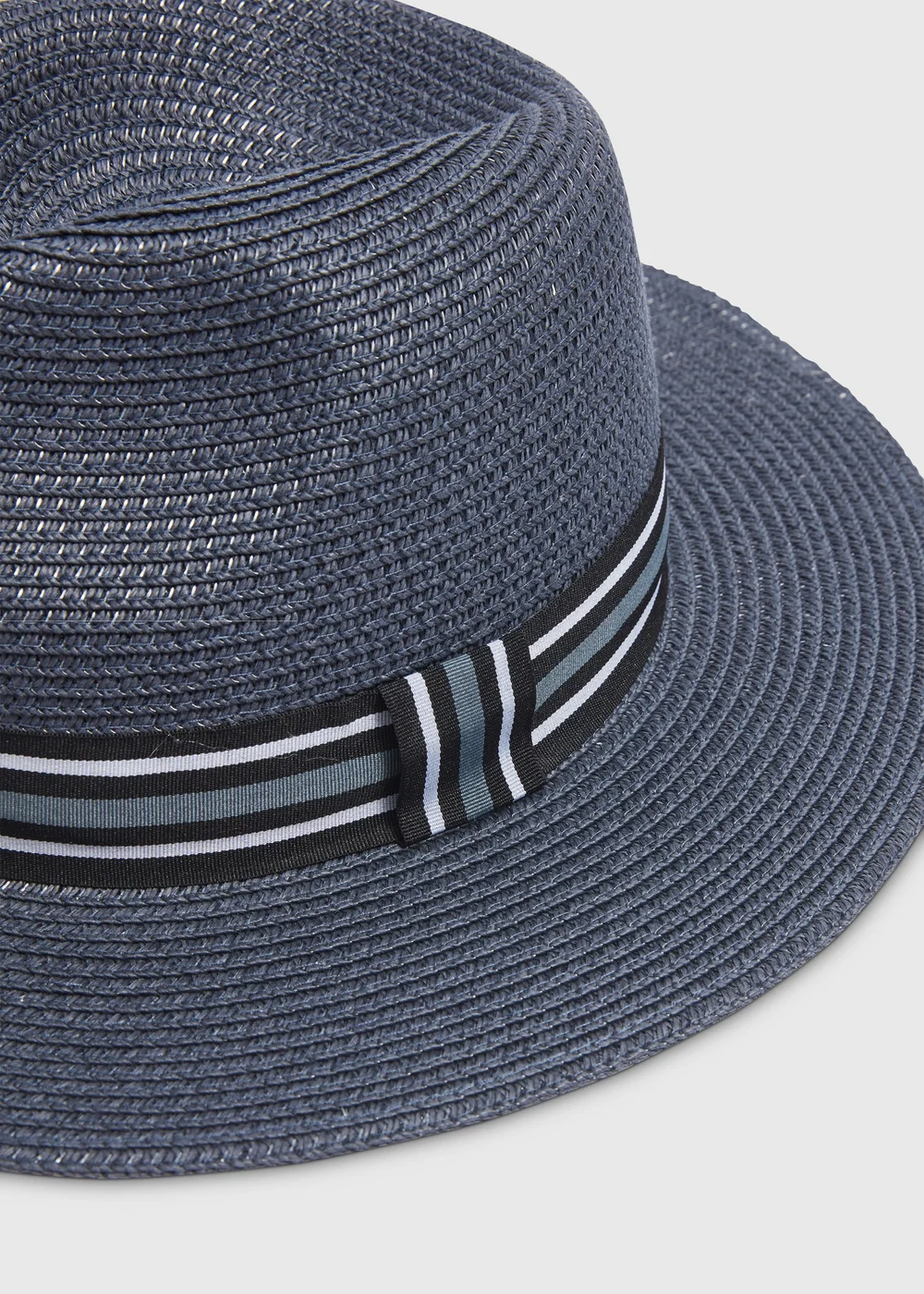 Navy Stripe Panama Hat - Small/Medium Image 2