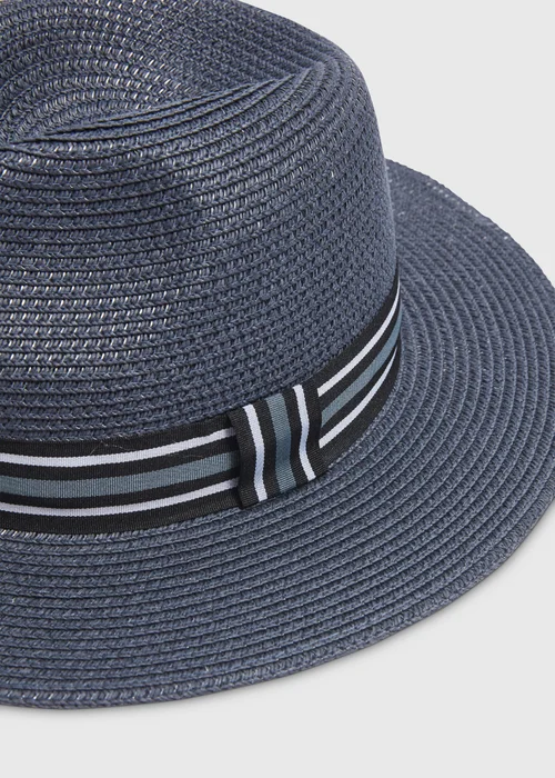 Navy Stripe Panama Hat - Small/Medium Image 2
