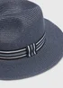 Navy Stripe Panama Hat - Small/Medium Image 2