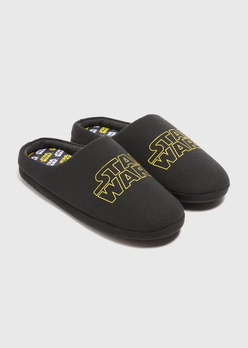 Star Wars Charcoal Slippers - Size 7 - 8 Image 1