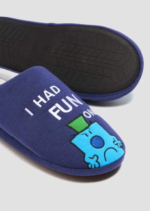 Mr Grumpy Navy Slippers - Size 7 - 8 Image 2