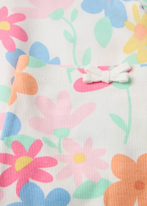 Baby Multicolour Flower Sweatshirt & Leggings Set (Newborn-23mths) - 0-3 months Image 2