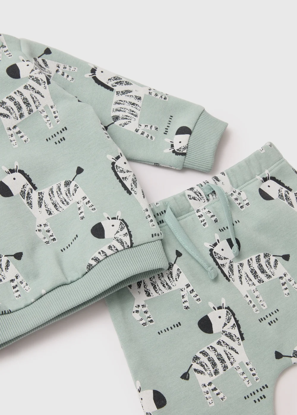 Baby Sage Zebra Print Sweatshirt & Joggers Set (Newborn-23mths) - 0-3 months Image 2