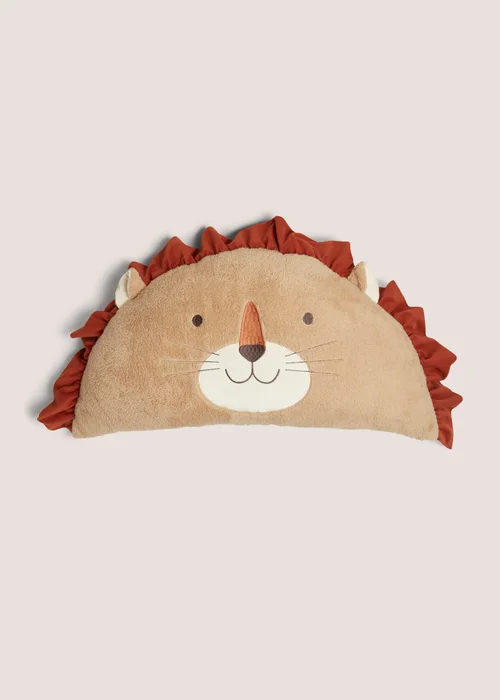 Beige Lion Fleece Cushion (90cm x 40cm) Image 1