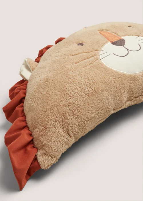Beige Lion Fleece Cushion (90cm x 40cm) Image 2