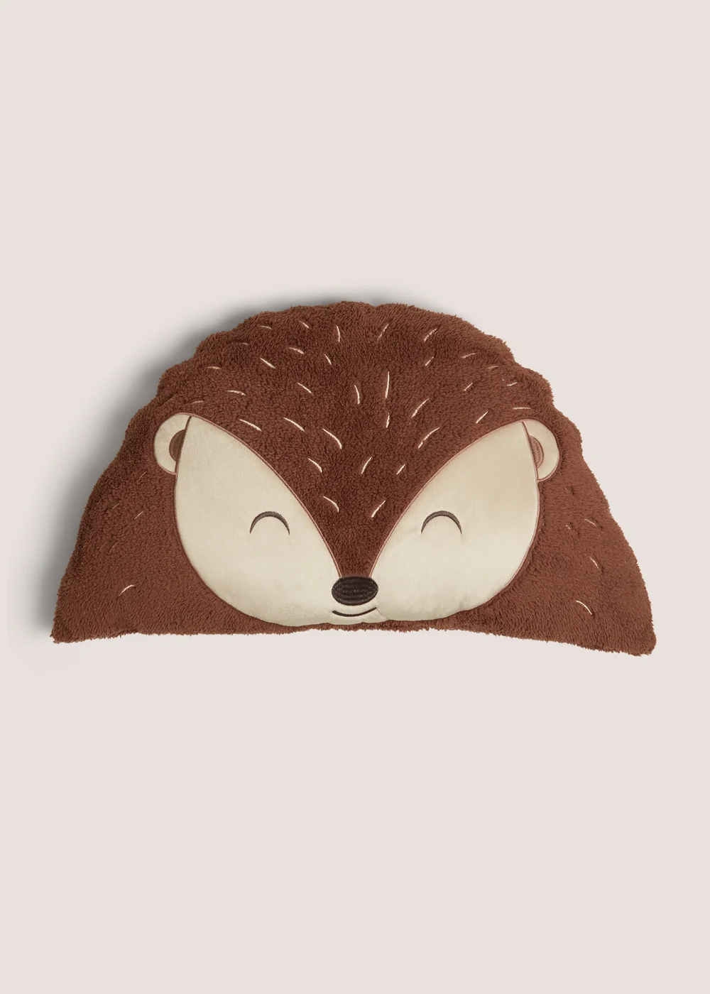 Brown Hedgehog Fleece Cushion (90cm x 40cm) Image 1