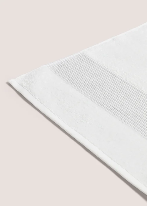 Grey & White 100% Cotton Bordered Linen Towels - Hand Towel Image 2