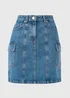 Mid Wash Denim Utility Skirt - Size 8 Image 5