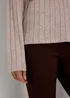Beige Ribbed Polo Shirt - 8 Image 5