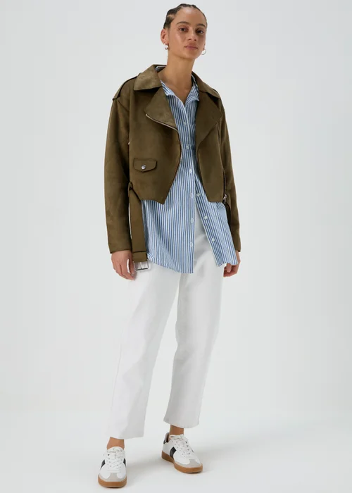 Khaki Biker Jacket - 8 Image 4