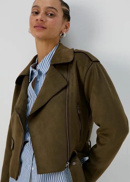 Khaki Biker Jacket - 8 Image 3