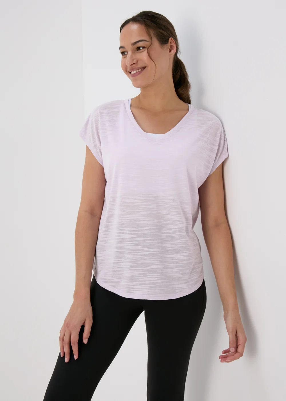 Souluxe Lilac V Neck T-Shirt - S Image 4