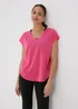 Souluxe Pink V Neck T-Shirt - Small Image 1
