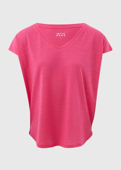Souluxe Pink V Neck T-Shirt - Small Image 5