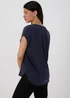 Souluxe Navy V Neck T-Shirt - Small Image 2