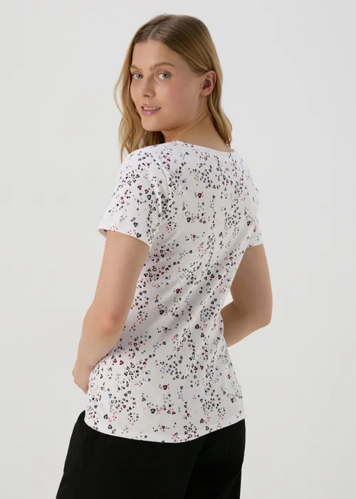 White Heart Print Perfect T-Shirt - 8 Image 2
