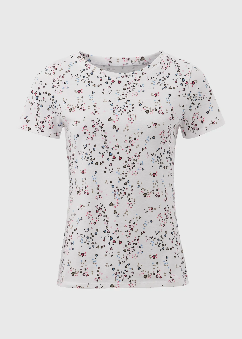 White Heart Print Perfect T-Shirt - 8 Image 5
