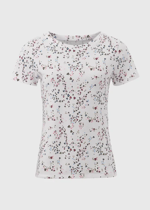 White Heart Print Perfect T-Shirt - 8 Image 5