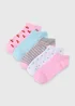 5 Pack Pink Fruit Print Trainer Socks - One Size Image 1