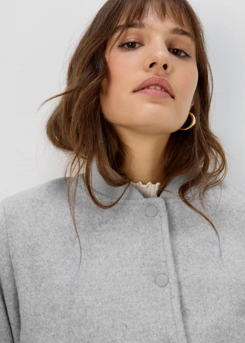 Et Vous Grey Textured Bomber Jacket - 8 Image 3