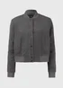 Et Vous Charcoal Textured Bomber Jacket - 8 Image 5