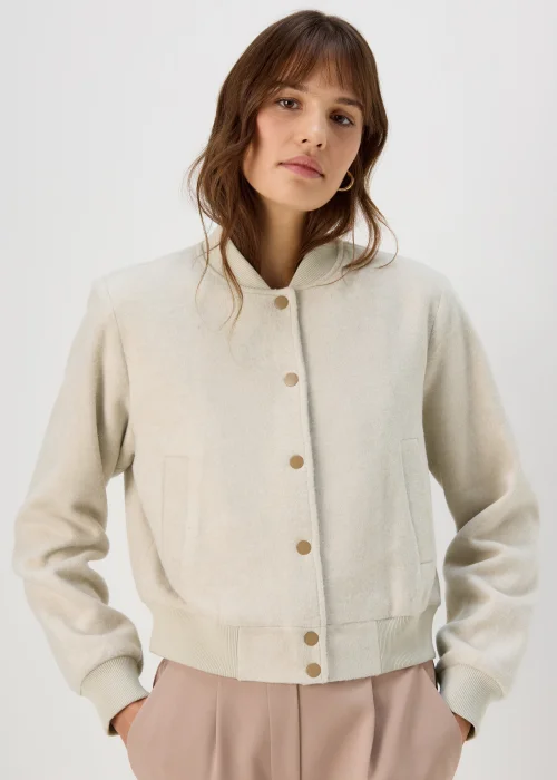 Et Vous Oatmeal Textured Bomber Jacket - 8 Image 1