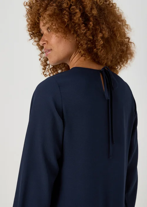 Navy Peplum Blouse - 8 Image 3