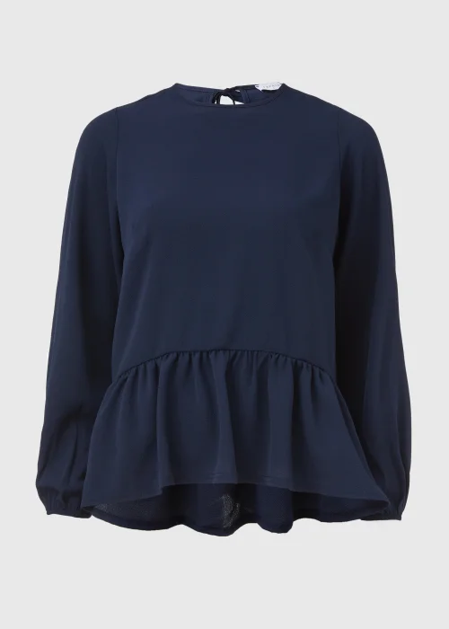Navy Peplum Blouse - 8 Image 5