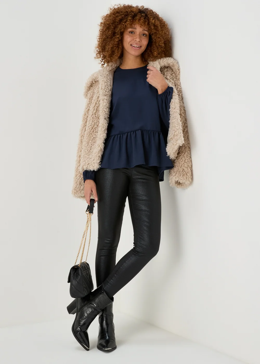 Navy Peplum Blouse - 8 Image 4