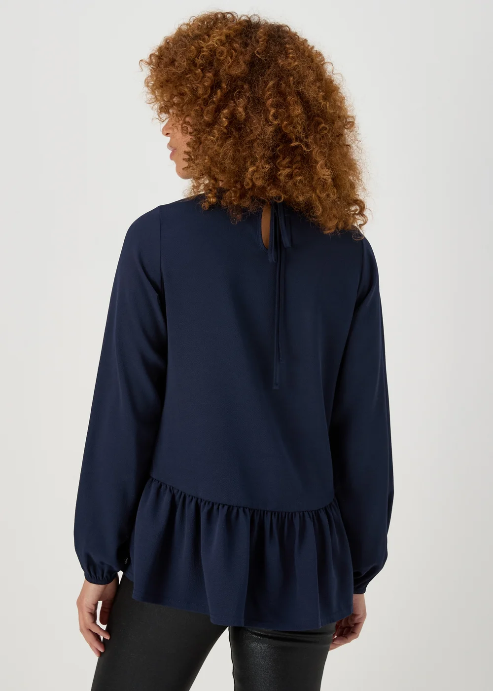 Navy Peplum Blouse - 8 Image 2