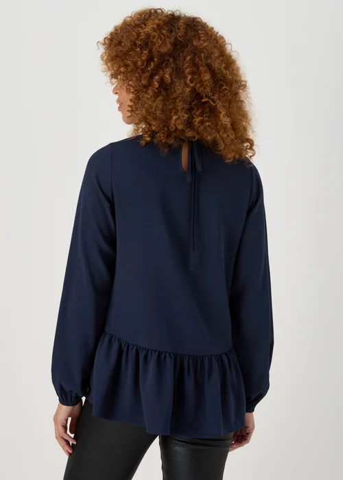 Navy Peplum Blouse - 8 Image 2
