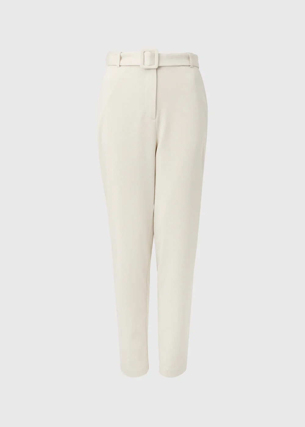 Et Vous Cream Belted Ponte Tapered Trousers - 8 Image 5
